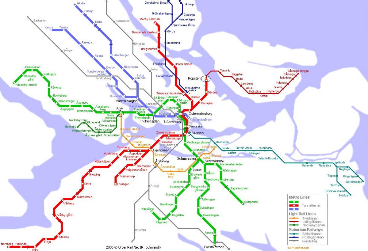 карта метро Стакгольм Швецыя