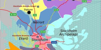 Карта Стакгольма, Швецыя раёне