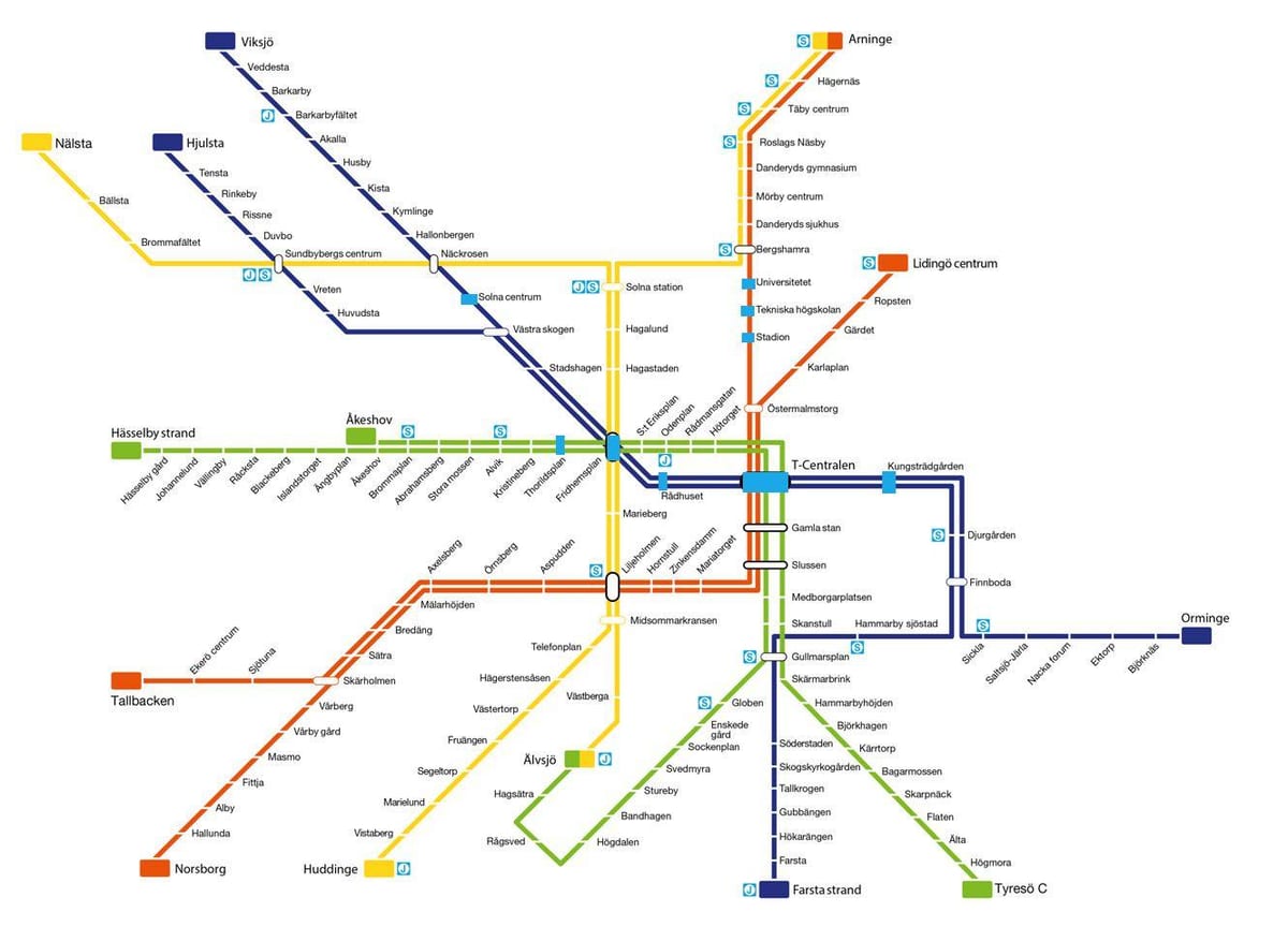 карта метро Стакгольма арт