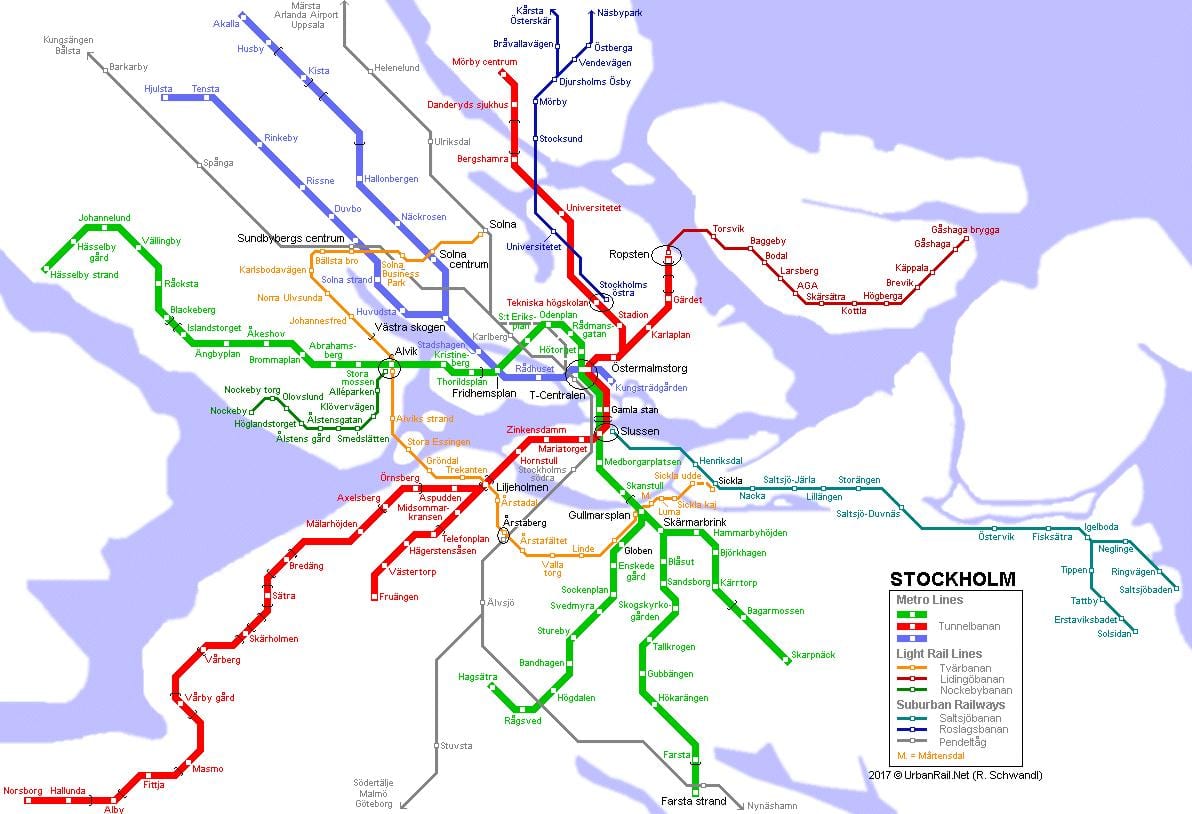 карта метро Стакгольм
