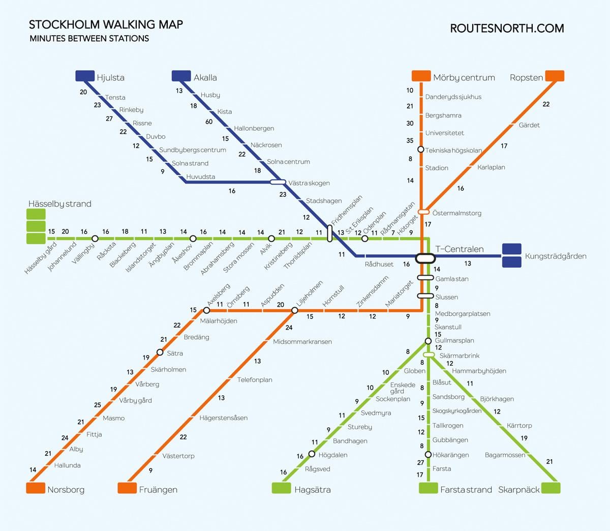 карта Стакгольма пешшу