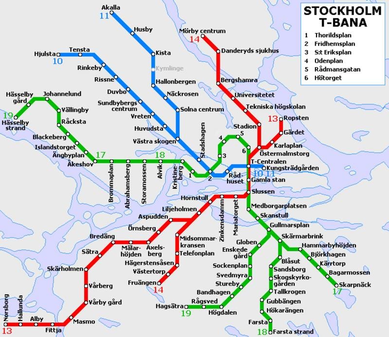Стакгольм т Bahn карта