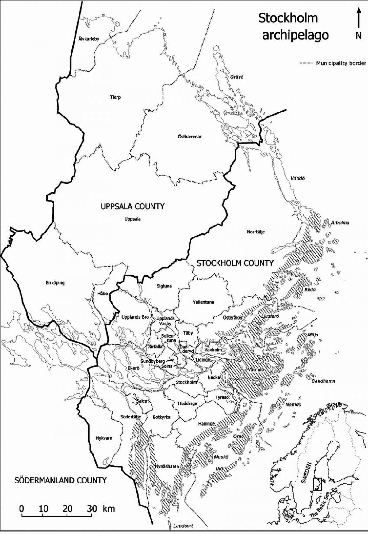 карта Стакгольмскага архіпелага