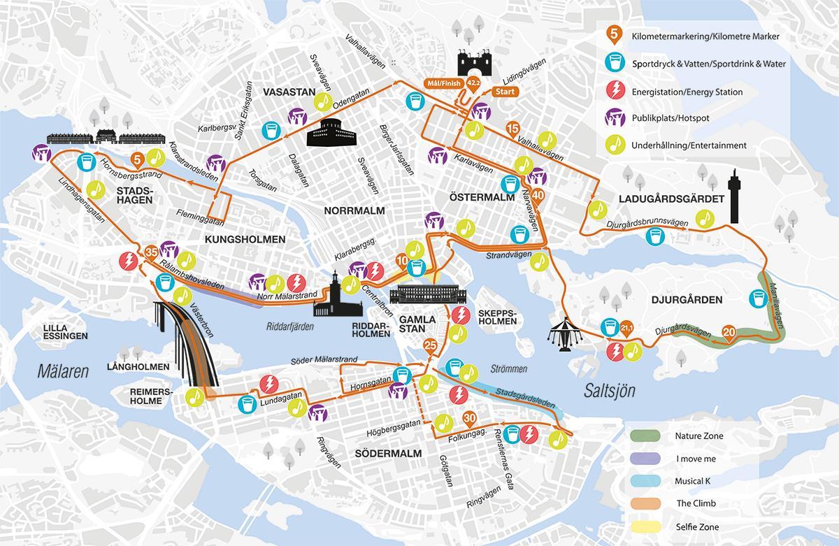карта Стакгольмскі марафон