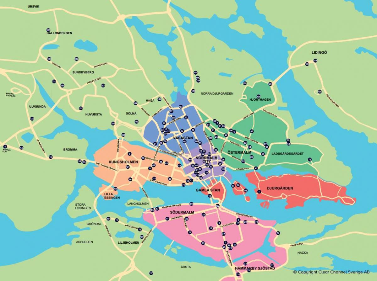 карта горада ровара карце Стакгольма