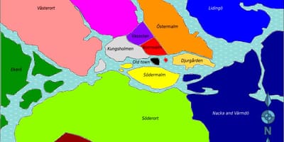 Карта Стакгольма раёнаў
