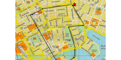 Пешаходная экскурсія па Стакгольм карце