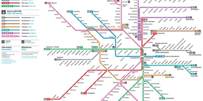 Стакгольмскае метро карта Швецыя