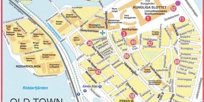 Карта старога горада ў Стакгольме, Швецыя